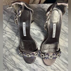 USED Manolo Blahnik 105mm Firaduo Satin Sandal EU36/US6